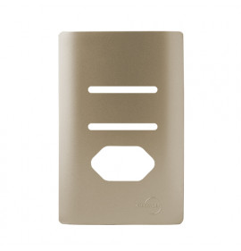 Placa p/ 2 Interruptores + Tomada 4x2 - Novara Champanhe